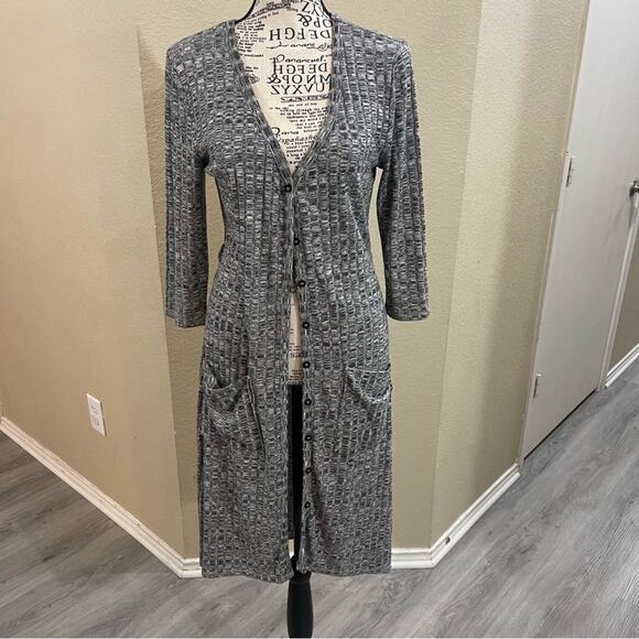Pink Rose Sweaters - Pink Rose button down full length‎ cardigan medium